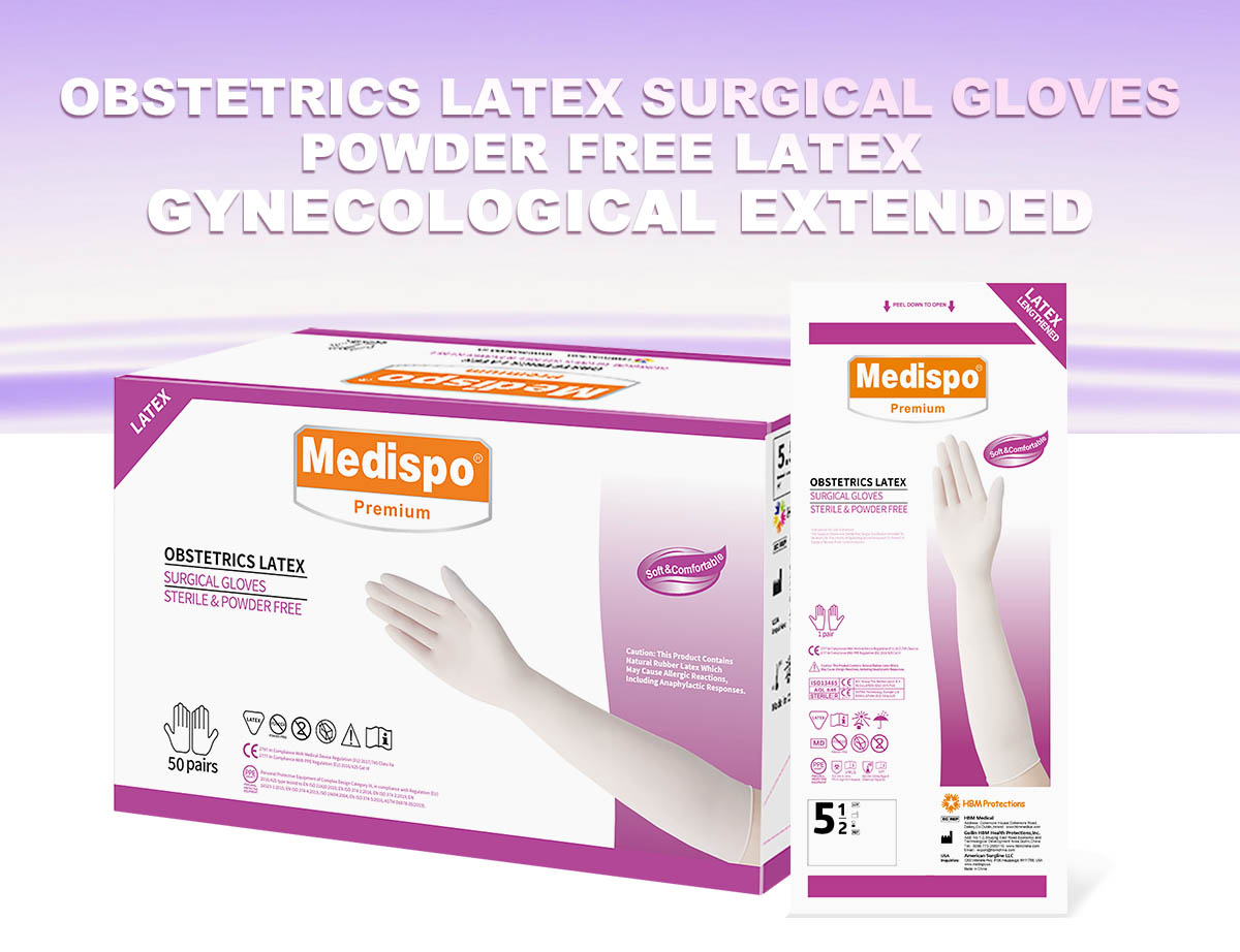 medispo obstetrics latex surgical gloves inf